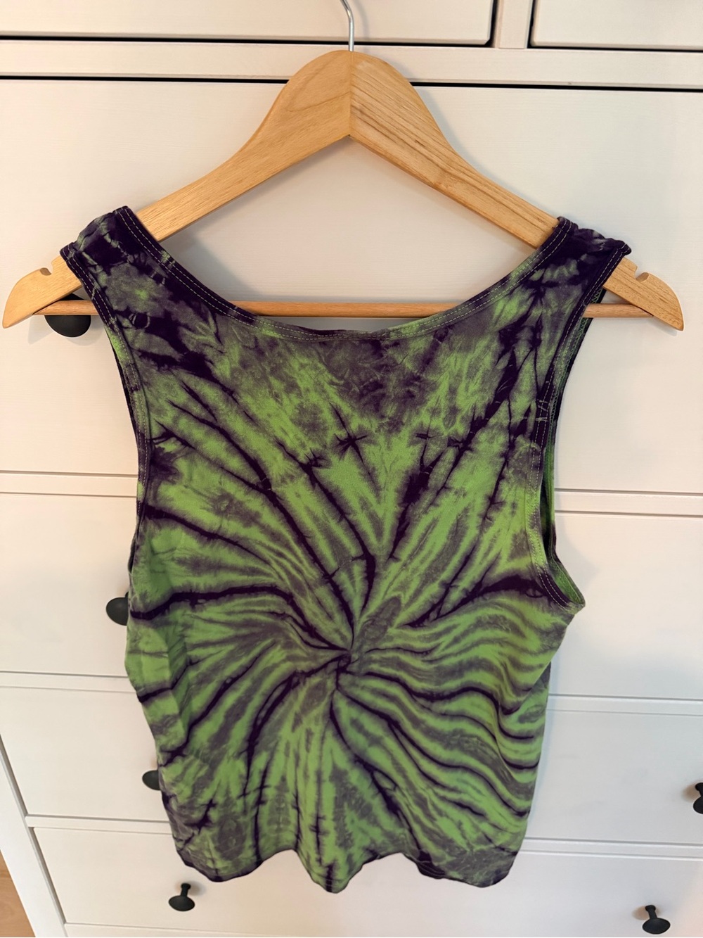 Gildan Green and Black Tie-Dye Tank Top - Women's Sleeveless Tee